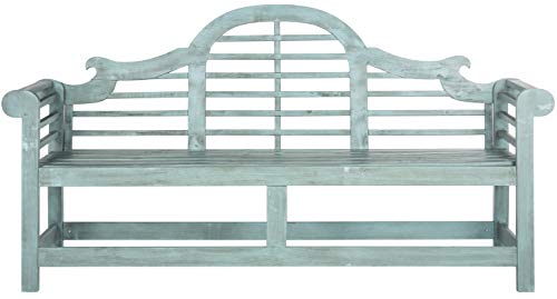 Safavieh Outdoor Collection Khara Bench, Beach House Blue