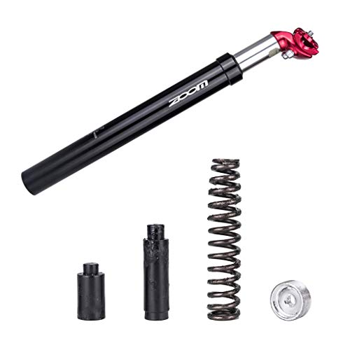 #N/A Anti-Rust Bike Suspension Seatpost Shock Absorber Damper Seat Post 27.2 30.9 31.6 mm Mountain Road Bicycle Saddle Pole Support Pipe - Black Red 31.6mm