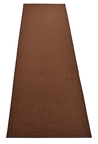 RugStylesOnline Custom Size Solid Brown Roll Runner 36 in Wide x Your Length Choice Slip Resistant Rubber Back Area Rugs and Runners (Brown, 24 ft x 36 in)