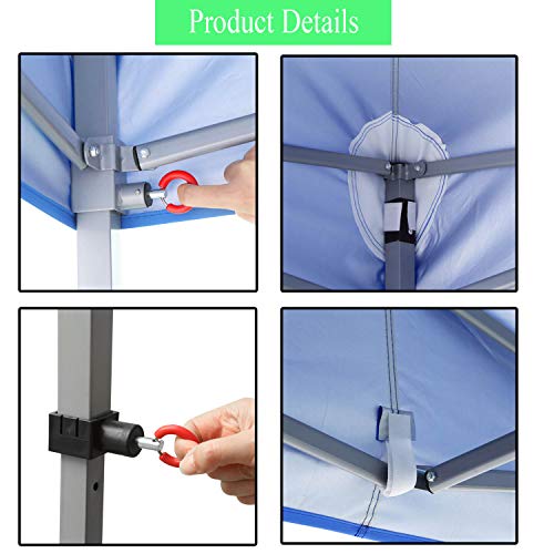 10x20 ft EZ Instant Pop up Canopy Tent,Party Tent Folding Heavy Duty Height Adjustable Sun Shelter with Removable Sidewalls and Roller Bag