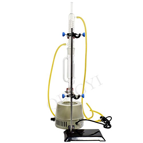 10Pcs Laboratory Soxhlet Extractor 250-1000ml Glass Serpentine Fat Extractor with Electric Heating Mantle Graham Condenser Glass Extraction Device Glassware Distilling Apparatus (500ml)
