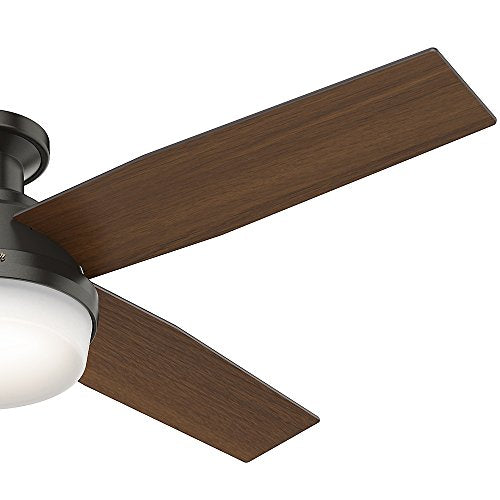 Hunter Fan Company 59447 52" Dempsey Indoor Low Profile Ceiling Fan with Light, Large, Noble Bronze