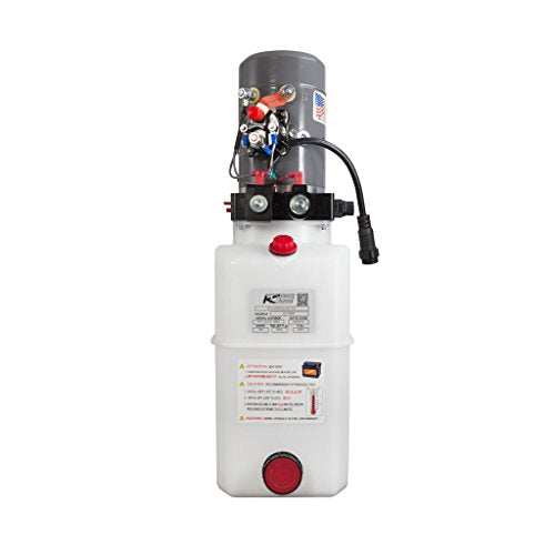 KTI Double Acting 12V Hydraulic Pump - 6 Quart