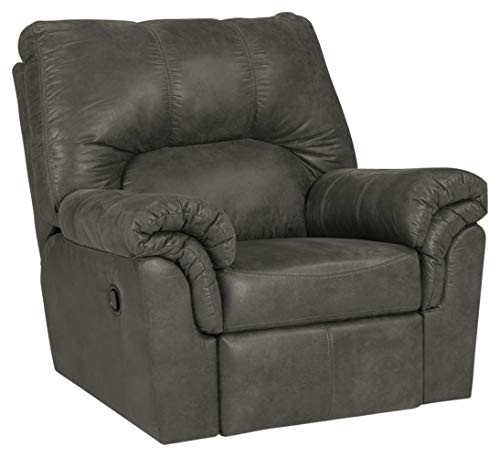 Signature Design by Ashley - Bladen Contemporary Plush Upholstered Rocker Recliner, Slate Gray