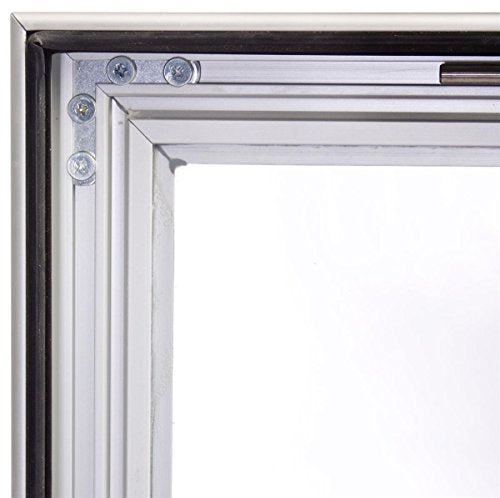 11 x 17 Outdoor Poster Case with Locking, Hinged Door, Includes Rubber Gasket to Prevent Damage from Moisture, Aluminum (Silver)