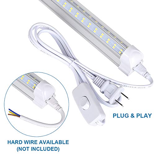 LED Shop Light Tube Fixture, T8 led Tube, 1FT 9W 1080lm 5700K, Integrated Led Tubes, Double Side V Shape, Tube Light, No Ballast, Super Bright White, Bulbs for Garage, Warehouse, Plug and Play, 2PCS