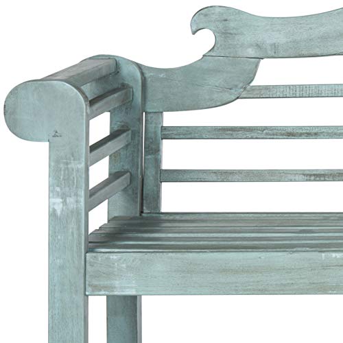 Safavieh Outdoor Collection Khara Bench, Beach House Blue