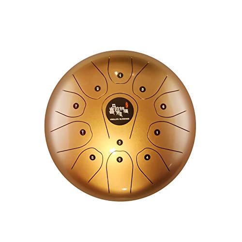 10" Steel Tongue Drum (Bag included)-C Major Natural Scale Gold Color