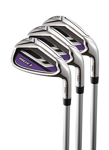 Precise Premium Ladies Womens Complete Golf Clubs Set Includes Driver, Fairway, Hybrid, S.S. 5-PW Irons, Putter, Stand Bag, 3 H/C's (Purple, Left Hand)