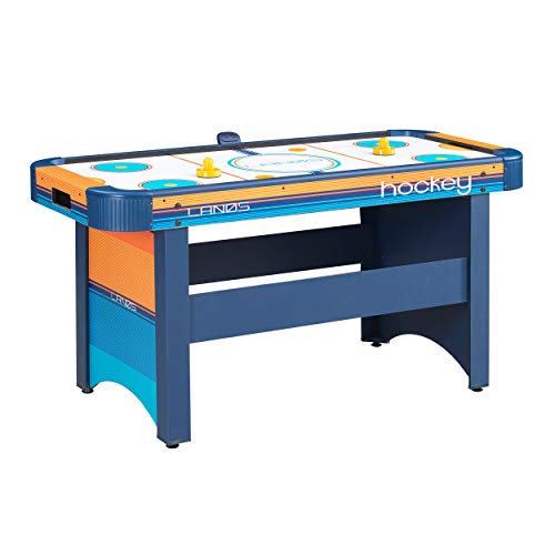 Lanos Air Hockey Table For Kids & Adults 5 Foot W/ Electronic Scoreboard Powerful Dual Blowers 4 Pushers 2 Pucks Ice Game Room