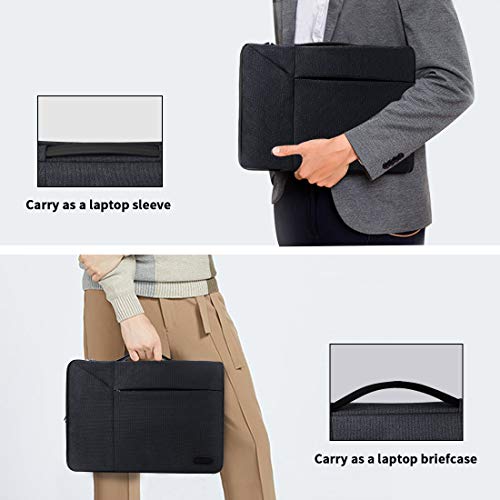 13-14 Inch Laptop Sleeve Case Waterproof 360 Protective Laptop Sleeve Bag Work Business Computer Case for 13 Inch MacBook Air/Pro Notebook Portable Handle Laptop Bag,Black