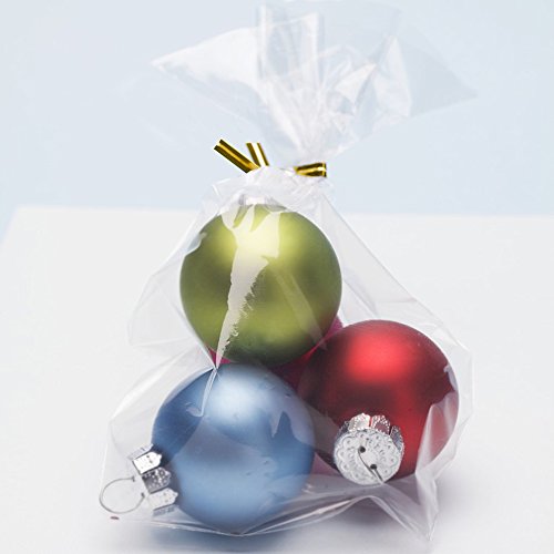 100 Pcs 10 in x 6 in(1.4mil.) Clear Flat Cello Cellophane Treat Bags Good for Bakery, Cookies, Candies