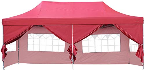 10x20 ft EZ Instant Pop up Canopy Carport,Party Tent Folding Heavy Duty Gazebo with Removable Sidewalls and Wheeled Bag Waterproof