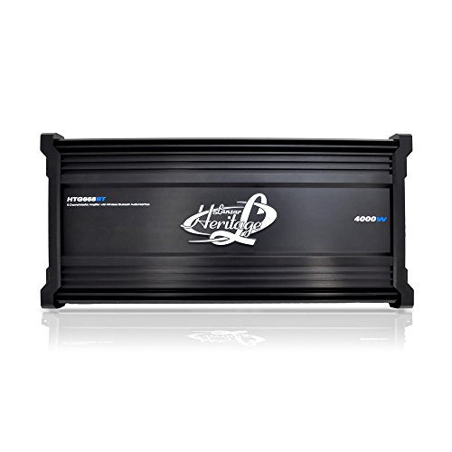 Lanzar Amplifier Car Audio, 4,000 Watt, 6 Channel, 2 Ohm, Bridgeable 4 Ohm, MOSFET, RCA Input, Bass Boost, Mobile Audio, Amplifier for Car Speakers, Car Electronics, Wireless Bluetooth