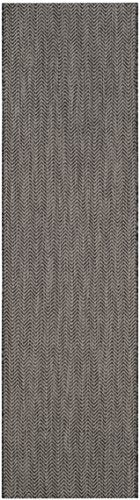 Safavieh Courtyard Collection CY8022-36621 Indoor/Outdoor Area Rug, 9' x 12', Black/Beige