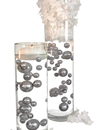 20 Packs Sale Floating Silver Pearls No Hole Jumbo/Assorted Sizes Vase- to Float The Pearls Order The Floating Packs