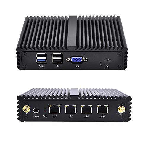 Barebone 4 LAN J1900 Router Qotom-Q190G4N-S07,Intel Celeron Processor J1900,VGA,4USB, Apply to Router, Firewall, Proxy, Linux Mini PC OPNsense