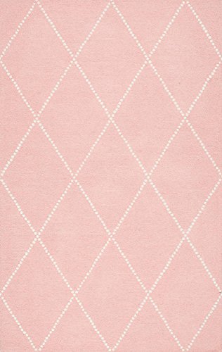 nuLOOM Dotted Diamond Trellis Wool Rug, 5' x 8', Light Grey