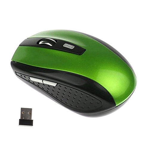 2.4G Wireless Gaming Mouse, Ergonomic Cordless Mouse 1200DPI Optical with USB Receiver Mice for PC Laptop Green