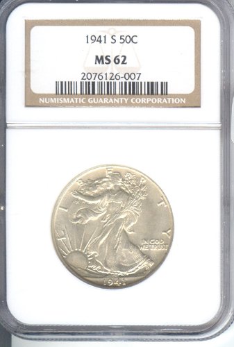 1941-S Walking Liberty Half Dollar UNC. MS-62