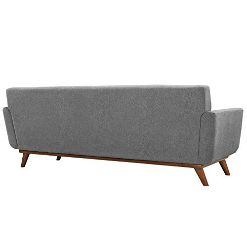 Modway Engage Mid-Century Modern Upholstered Fabric Sofa In Expectation Gray