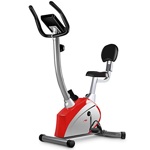 leikefitness Exercise Bike easy to assemble Magnetically Controlled Stationary spin bike Indoor Cycling Upright Bike for Home Gym Cardio Workout 600C (RED)