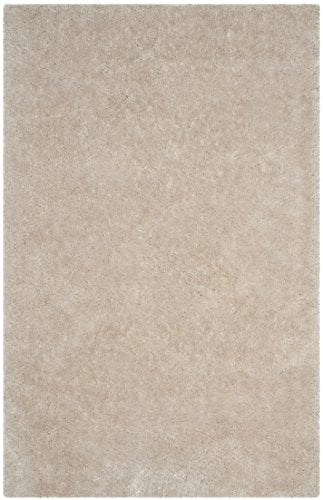 Safavieh Luxe Shag Collection SGX160B Handmade Glam 3.2-inch Extra Thick Area Rug, 10' x 14', Bone