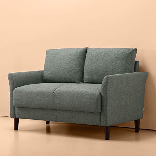 Zinus Jackie Classic Upholstered 53.5 Inch Sofa Couch / Loveseat, Grey Hint Green