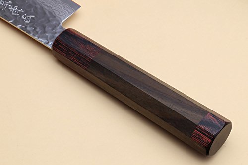 Yoshihiro VG-10 46 Layers Hammered Damascus Gyuto Japanese Chefs Knife (Octagonal Shitan Rosewood Handle) (9.5'' (240mm))