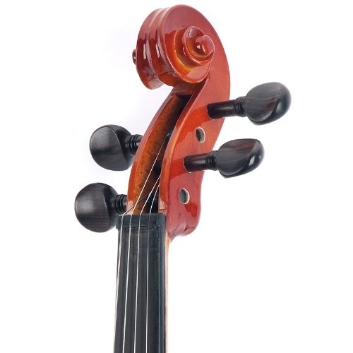 Cecilio CVN-300 Ebony Fitted Solid Wood Violin with Tuner and Lesson Book, Size 4/4 (Full Size)