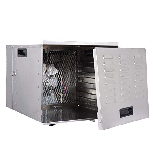 Costzon Professional Food Dehydrator, 1000W Commercial Stainless Steel Food Fruits Preserver With 10 Drying Trays