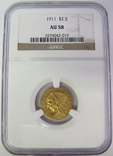 1911 Indian $2.50 AU-58 NGC