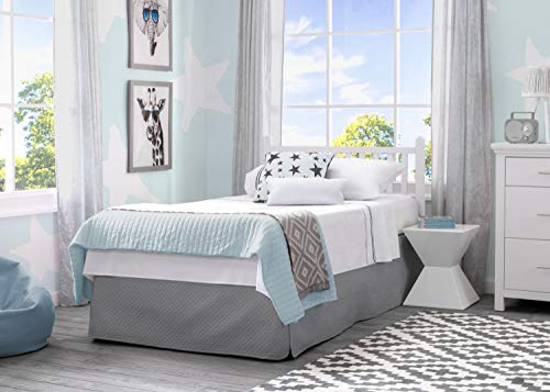 Delta Children Emery Mini Convertible Baby Crib with Mattress, Bianca White