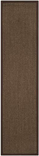 Safavieh Natural Fiber Collection NF443D Border Sisal Runner, 2'6" x 22' , Brown / Brown