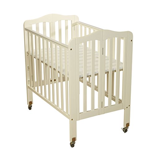 Big Oshi Angela 3 Position Portable Adjustable Crib Foldable & Space Saving Baby Crib - French White