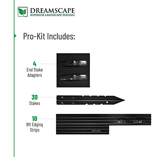 Dreamscape PRO Aluminum Landscape Edging Easy Install Professional Landscaping Border Green Painted Garden Flowerbed