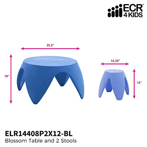ECR4Kids Indoor/Outdoor Furniture 12" Blossom Stool, Light Orange (2-Pack)