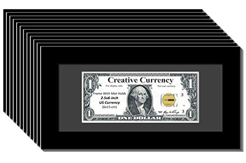 CreativePF [12pk$4x9bk-b] Black First Dollar Frame with Black Matting, Easel Stand and Wall Hanger Included (12- Pack)