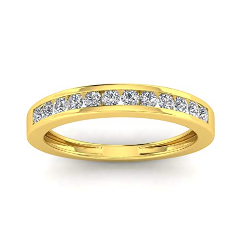 1/2ctw Diamond Channel Wedding Band in 10k Yellow Gold