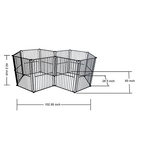LEMKA Heavy Duty Dog Playpen Dog Kennel Pet Dog Exercise Playpen Foldable Dog Steel Crate Wire Metal Cage 6 Panels - 60 inches
