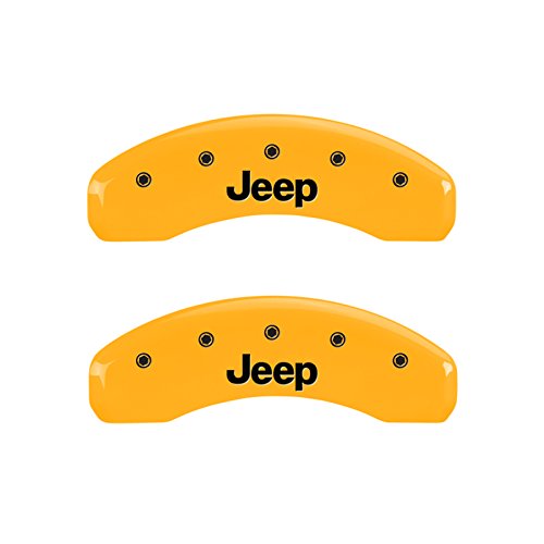 MGP Caliper Covers 42017SJEPYL Caliper Cover, Set of 4 (Yellow Engraved Front and Rear: Jeep Powder Coat Finish Black Characters)