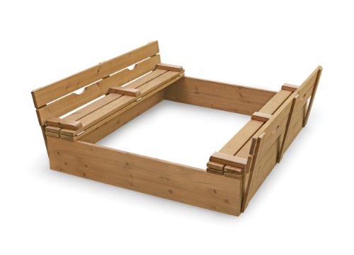 Covered Convertible Cedar Sandbox with Two Bench Seats, 09988