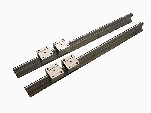 Joomen CNC SBR20-2400mm Linear Slide Guide 2 Rail+ 4 SBR20UU Bearing Block