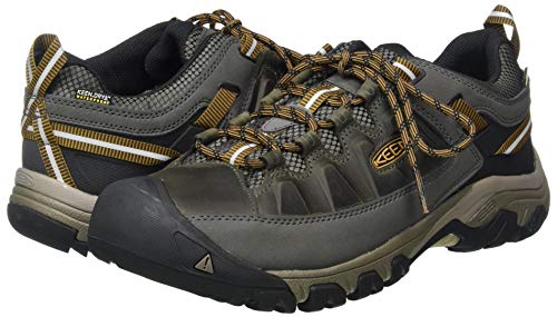 KEEN Men's Targhee 3 Low Height Waterproof Hiking Shoe, Black Olive/Golden Brown, 10.5