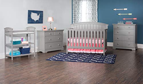 Child Craft Delaney 4-in-1 Convertible Crib, Cool Gray