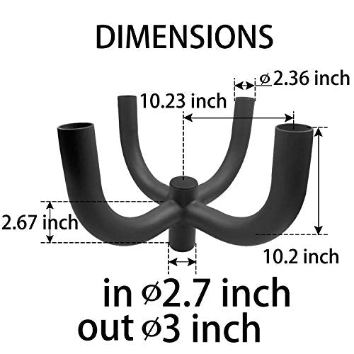 1000LED Bullhorn Mounting Bracket 90 Degree Quad Mounting Accessory for 4 Lights, 4-Arms Slip Fitter LED Shoebox Pole Light, Street Light