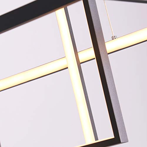 Leniure Black Square Cube LED Light Pendant Lamp Chandelier Lighting Fixture 34" Wide 16" Deep 20" High, Warm White 3000K