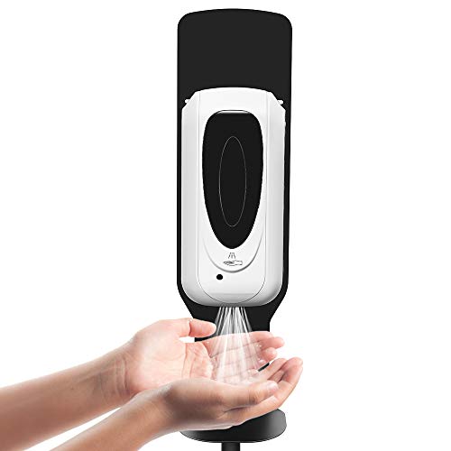 1000ML Automatic Touchless Universal Hand Sanitizer Dispenser Soap Dispenser, 35.4-56 Inches Stainless Steel Floor Stand Station Kit Adjustable Mist Spray Machine for Offices Schools