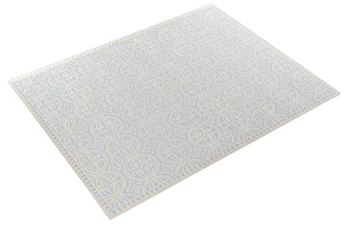 Safavieh Cambridge Collection CAM123A Handmade Moroccan Wool Area Rug, 7'6" x 9'6", Light Blue/Ivory