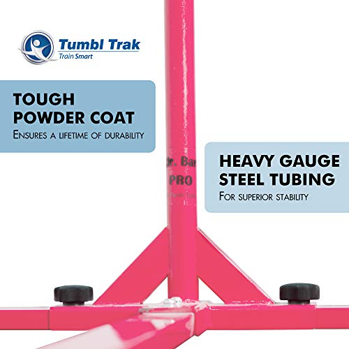 Tumbl Trak Jr Bar PRO Adjustable Gymnastics Training Bar, Pink